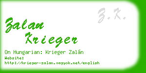 zalan krieger business card